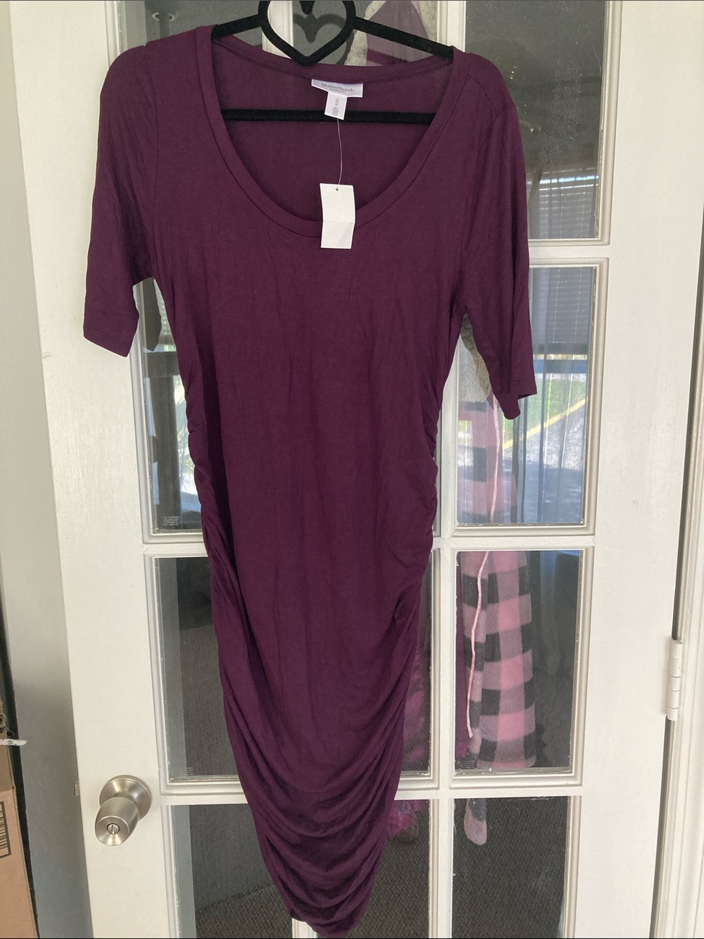 Motherhood Maternity Scoop Neck Dress - Plum